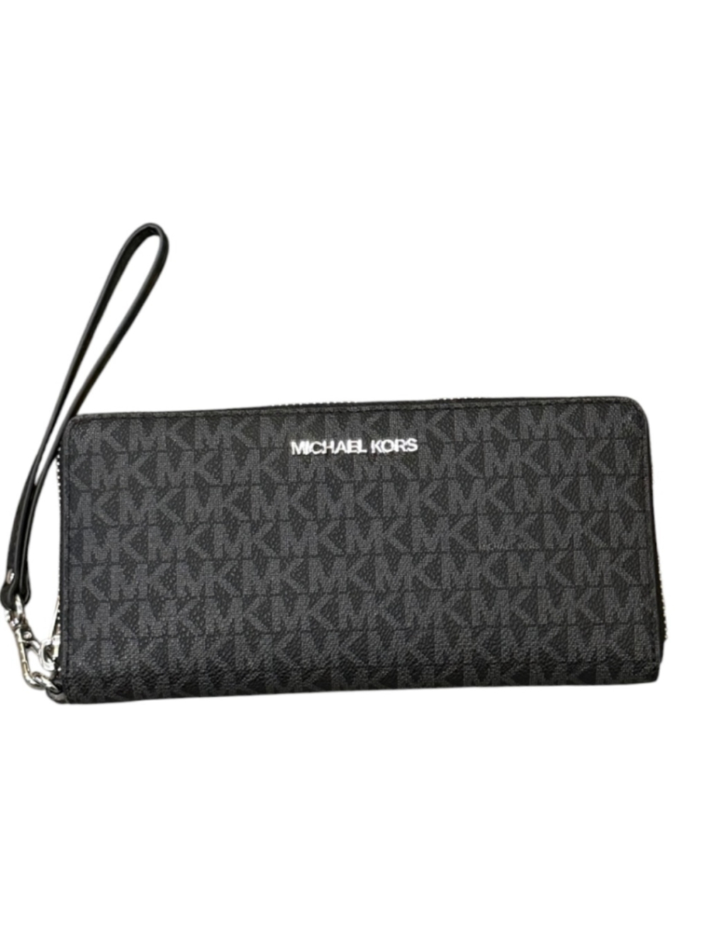 Michael Kors Logo Print Wristlet Wallet, Black/Grey, NWT